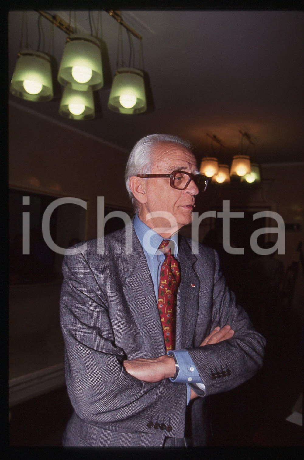 Fotografia d epoca originale 35mm vintage slide 1996 MILANO Maurice DUVERGER al CIRCOLO DELLA STAMPA 10 1
