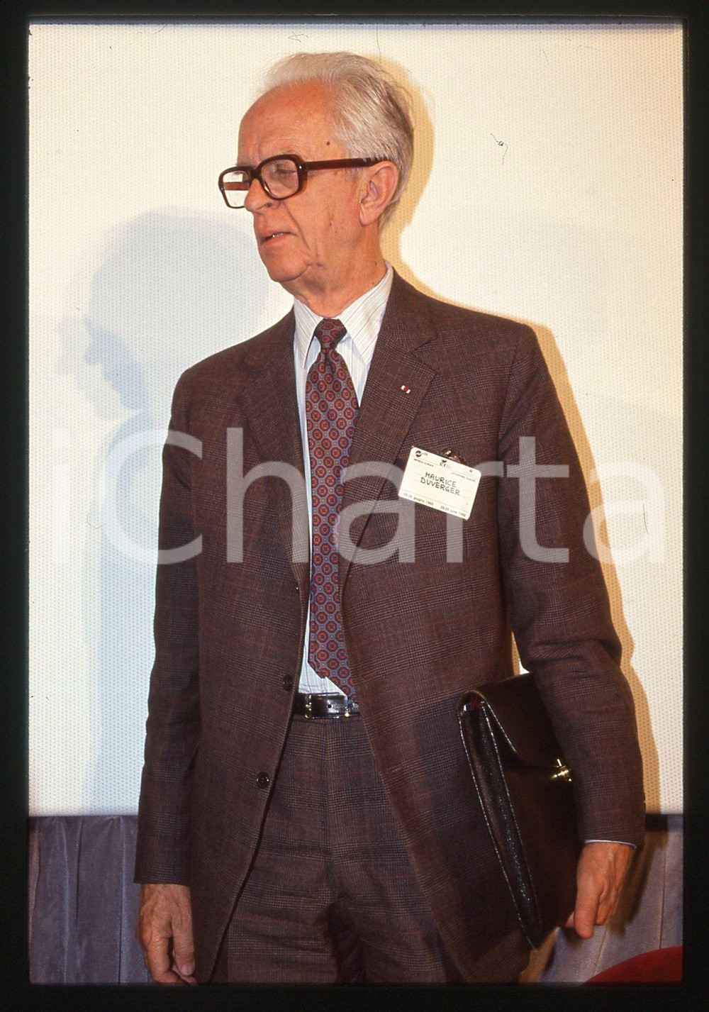 Fotografia d epoca originale 35mm vintage slide 1992 MILANO Maurice DUVERGER a un convegno  Ritratto 4 1