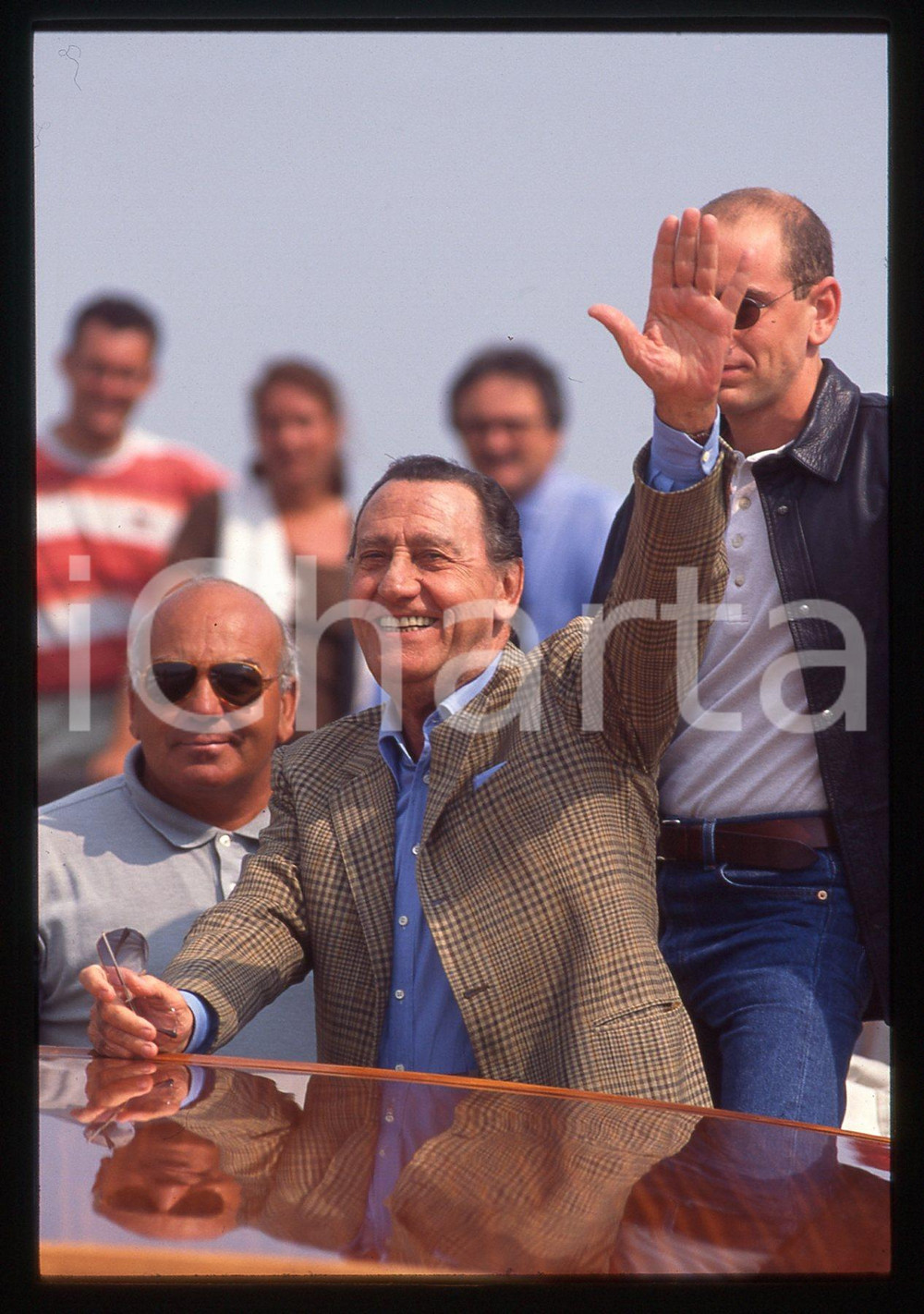 35mm vintage slide* 1995 VENEZIA Alberto SORDI in motoscafo - Ritratto (1)