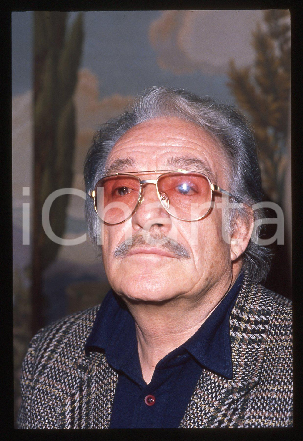 35mm vintage slide* 1985 ca MILANO Ugo TOGNAZZI in TERRAZZA MARTINI - Ritratto 4