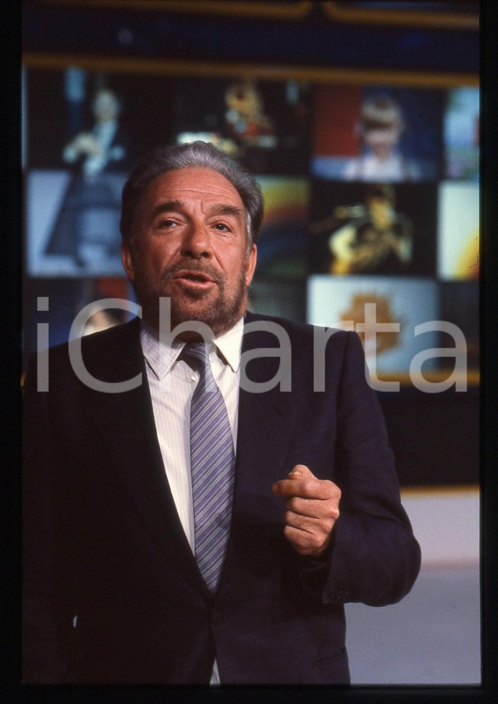 35mm vintage slide* 1985 ca CANALE 5 Ugo TOGNAZZI a SUPERFLASH - Ritratto (1)