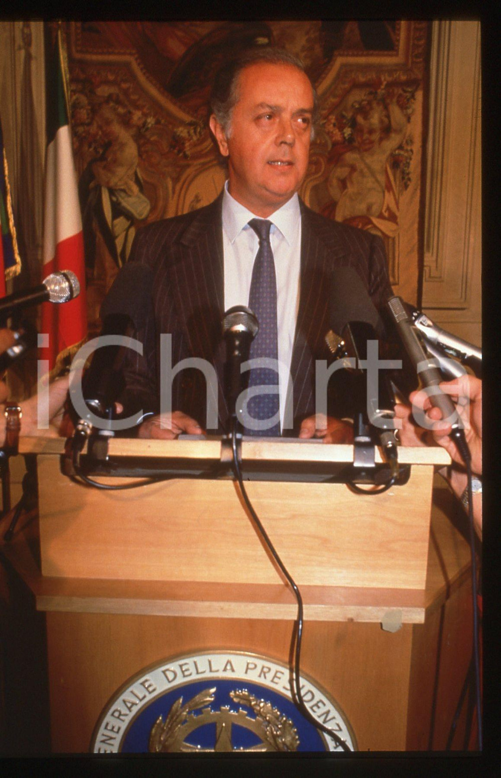 35mm vintage slide* 1990 ca ROMA Sergio BERLINGUER al QUIRINALE - Ritratto (1)