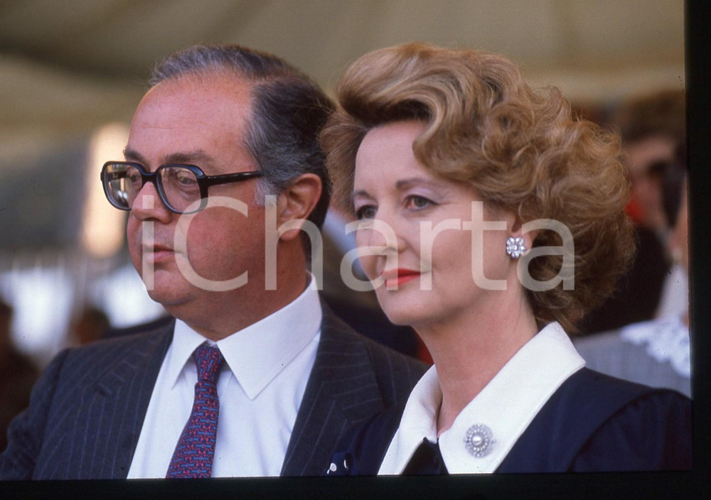 35mm vintage slide* 1990 ca ROMA Sergio e Lisa BERLINGUER - Ritratto *1