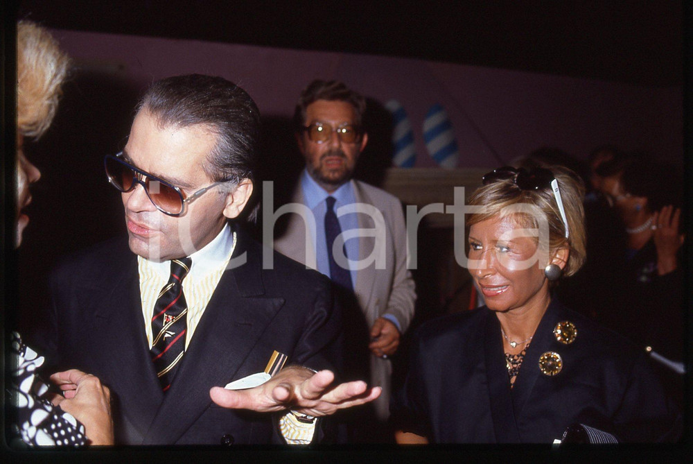 35mm vintage slide* 1990 ca MODA Karl LAGERFELD Anna FENDI - Ritratto (1)
