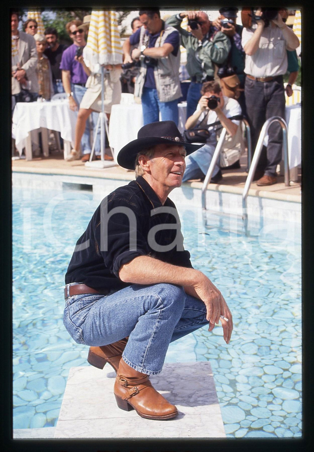 35mm vintage slide* 1994 FESTIVAL DI CANNES Paul HOGAN - Photocall (14)