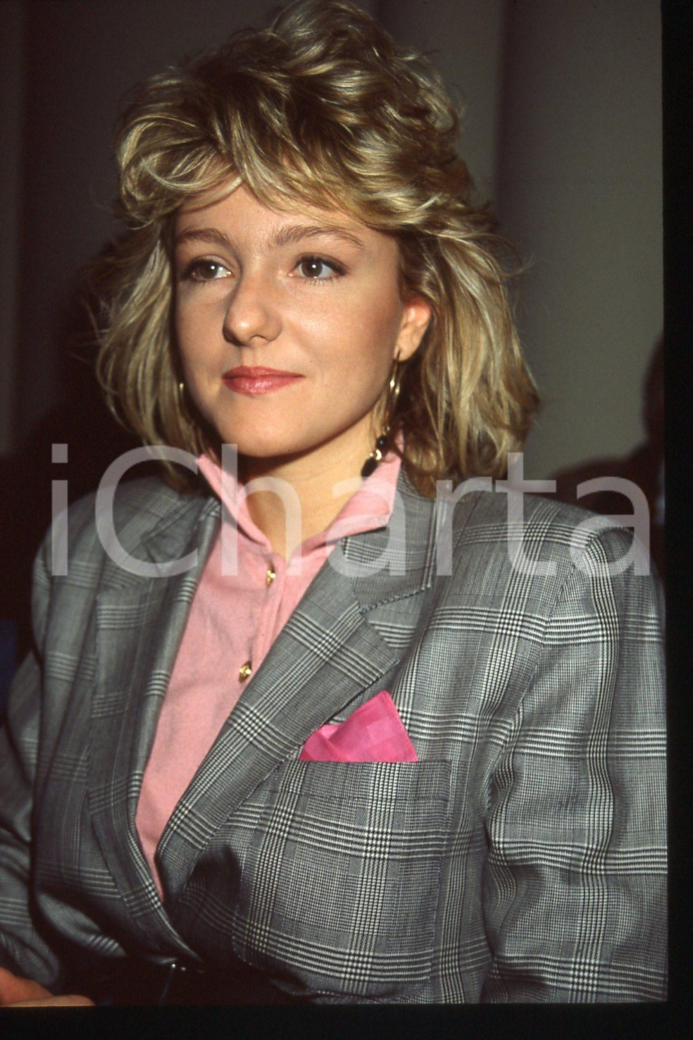 35mm vintage slide* 1988 RAI DUE Maria Sole SANTASILIA - Ritratto conduttrice *6