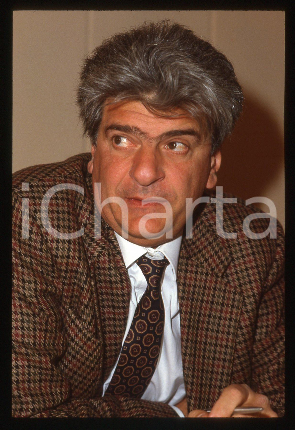 35mm vintage slide* 1990 ca RAI Luigi PERELLI Conferenza stampa LA PIOVRA (1)