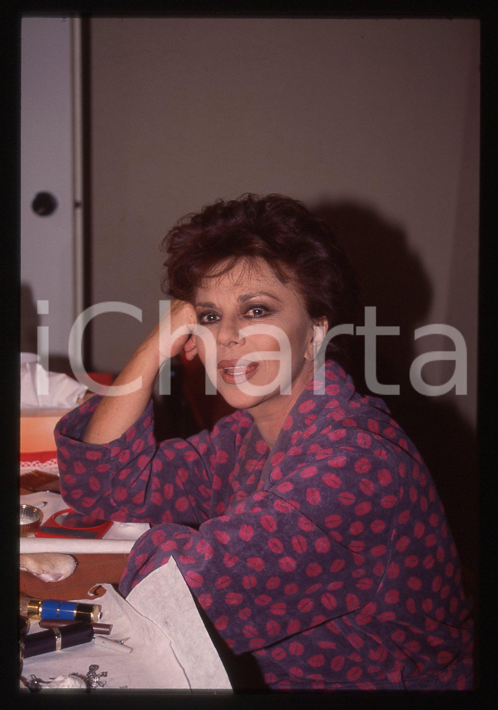 35mm vintage slide* 1990 ca CINEMA Giovanna RALLI in camerino - Ritratto (4)