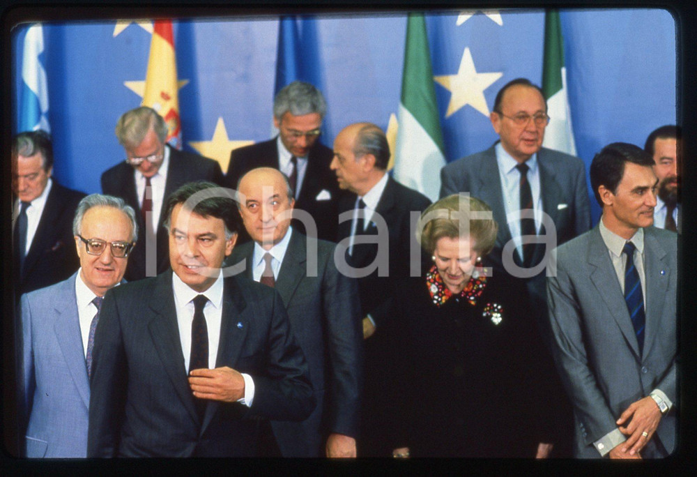 35mm vintage slide* 1989 MADRID Margaret THATCHER Ciriaco DE MITA - Ritratto (3)