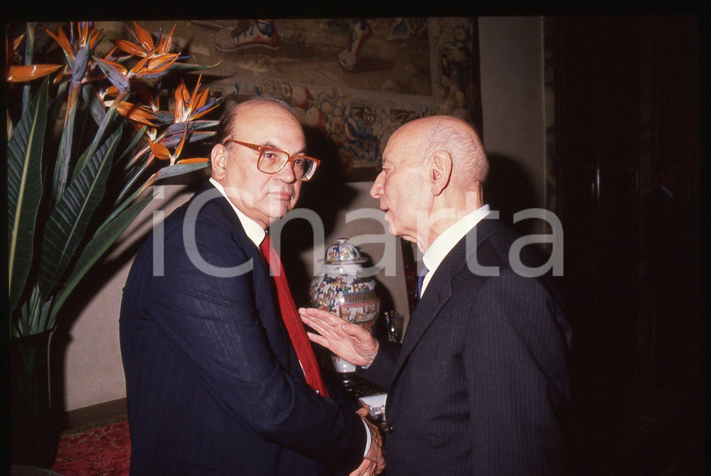 35mm vintage slide* 1985 ca ROMA Bettino CRAXI Gian Carlo PAJETTA - Ritratto (2)