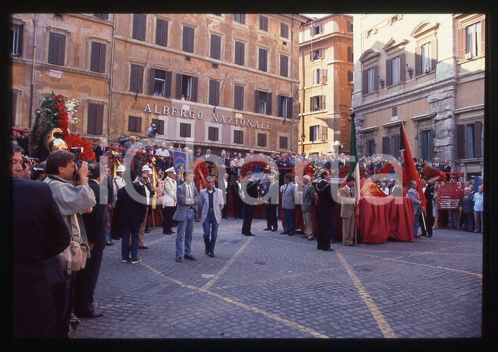 35mm vintage slide* 1990 ROMA Gian Carlo PAJETTA - Funerale del politico PCI *21