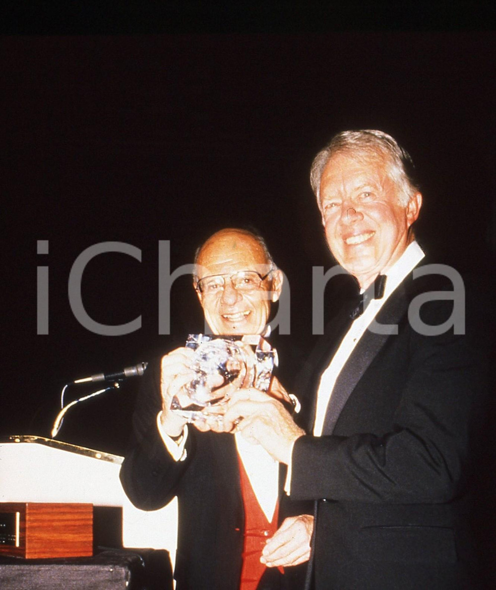 Fotografia d epoca originale 35mm vintage slide 1990 ca POLITICA Jimmy CARTER Ritratto ex presidente USA 1 1