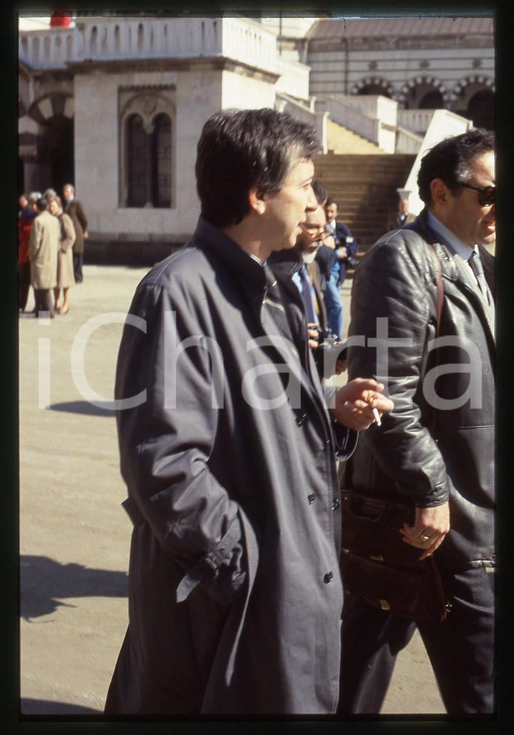 35mm vintage slide* 1986 MILANO Nino SINDONA al funerale di Michele SINDONA (1)