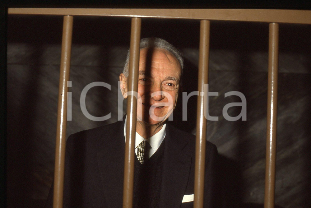 35mm vintage slide* 1985ca MILANO Michele SINDONA *Processo AMBROSOLI 2