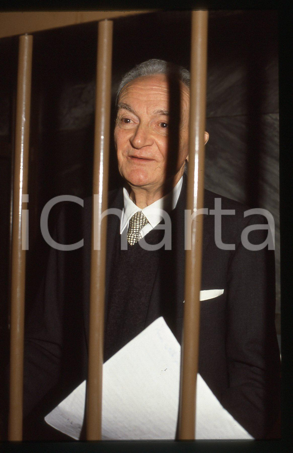 35mm vintage slide* 1985ca MILANO Michele SINDONA *Processo AMBROSOLI 3