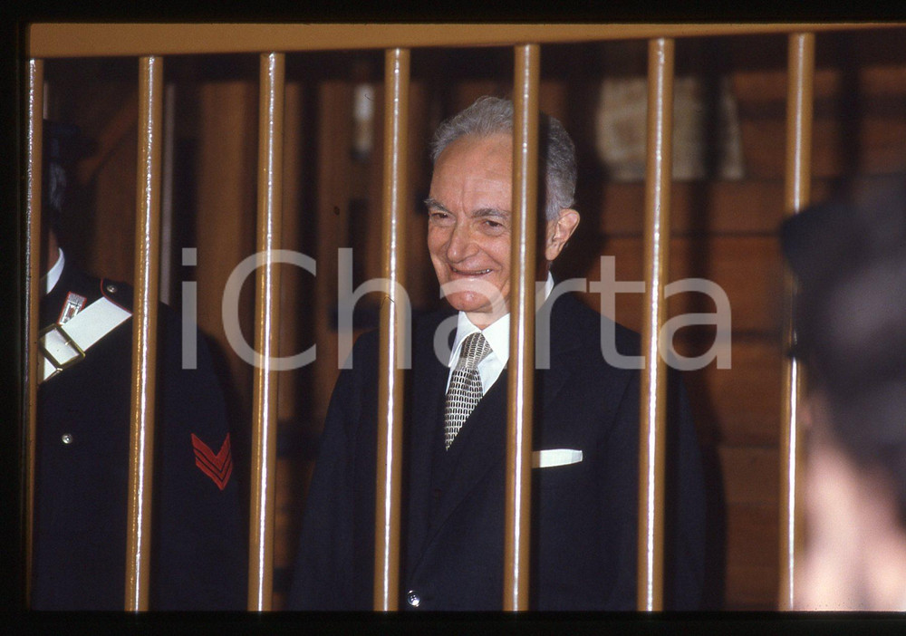 35mm vintage slide* 1985ca MILANO Michele SINDONA *Processo AMBROSOLI 4