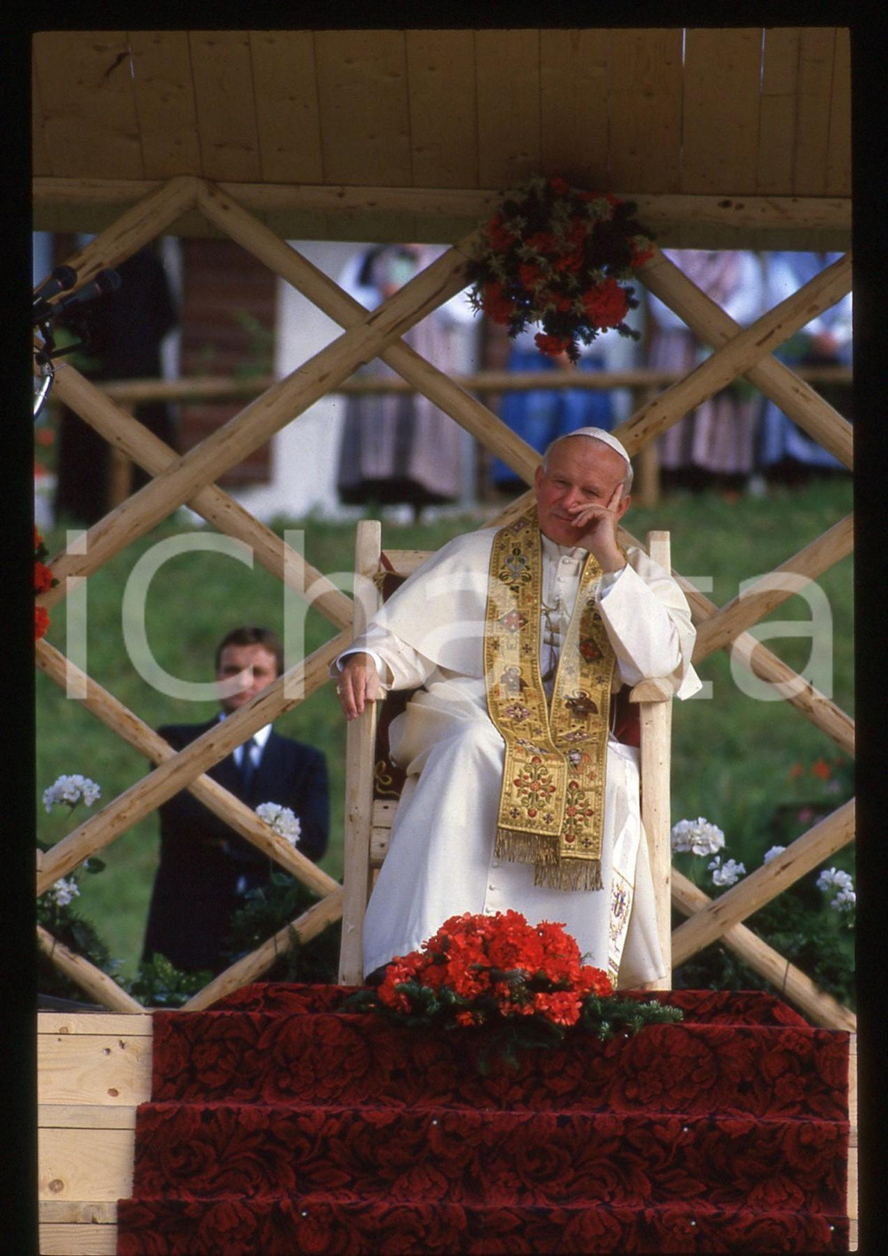 35mm vintage slide* 1988 VAL DI STAVA Papa GIOVANNI PAOLO II Visita pastorale *2