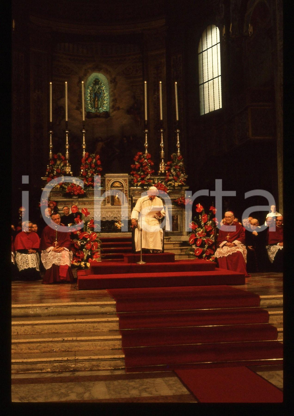 35mm vintage slide* 1988 CARPI Papa GIOVANNI PAOLO II in Basilica *Ritratto 1