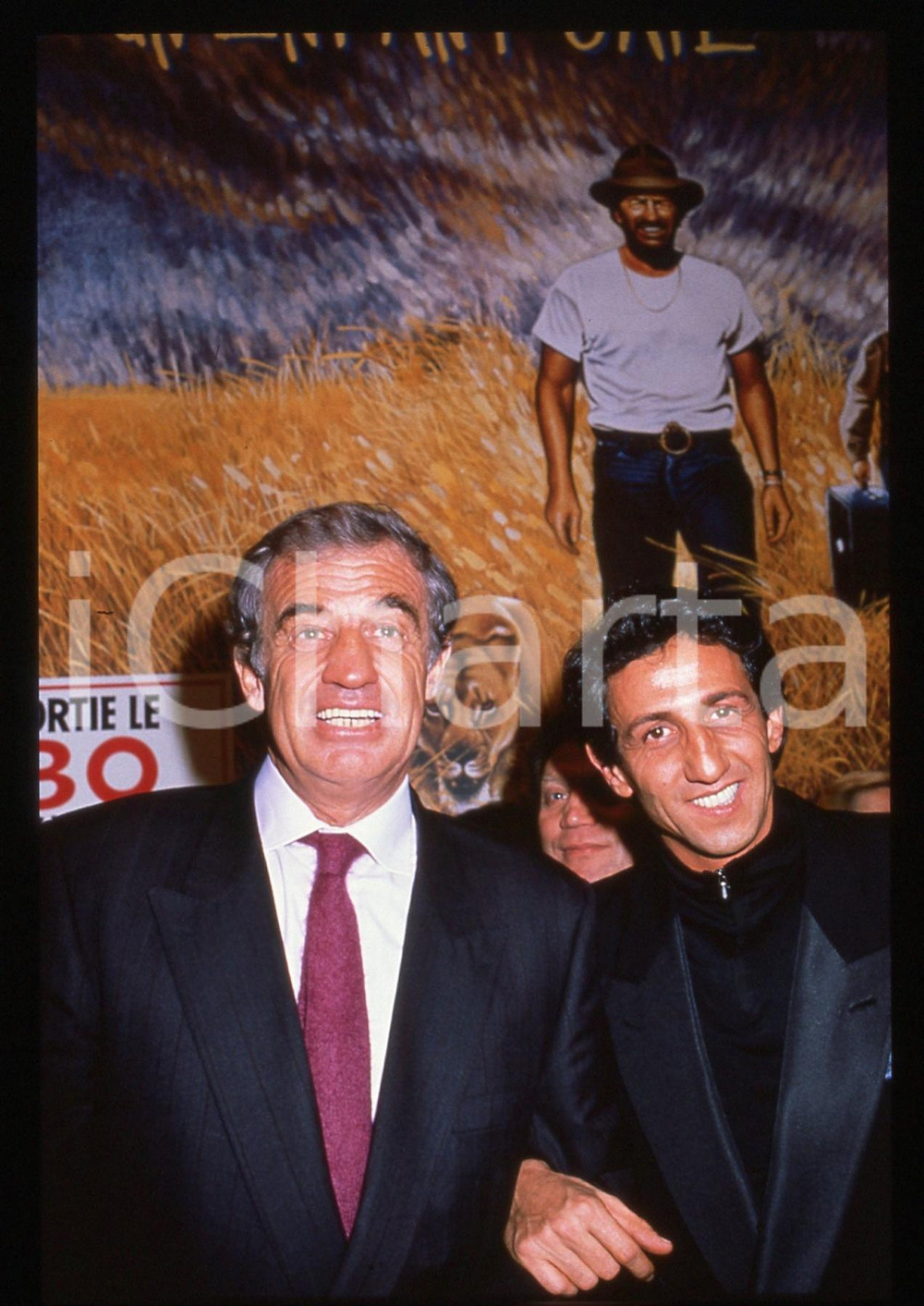 35mm vintage slide* 1988 PARIGI Jean-Paul BELMONDO Richard ANCONINA Ritratto (1)