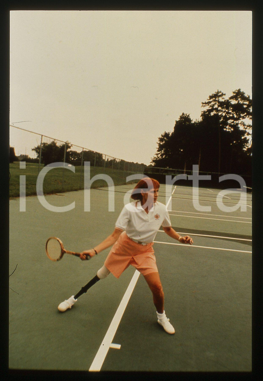 35mm vintage slide* 1985 ca COSTUME - Ivy GUNTER gioca a tennis (3)