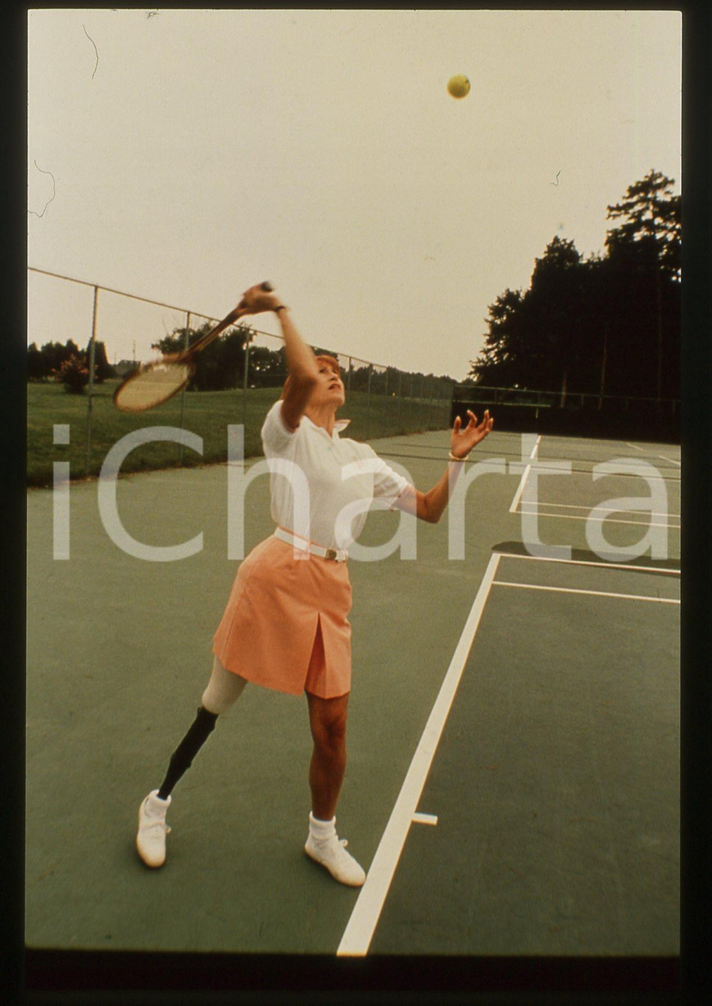 35mm vintage slide* 1985 ca COSTUME - Ivy GUNTER gioca a tennis (4)