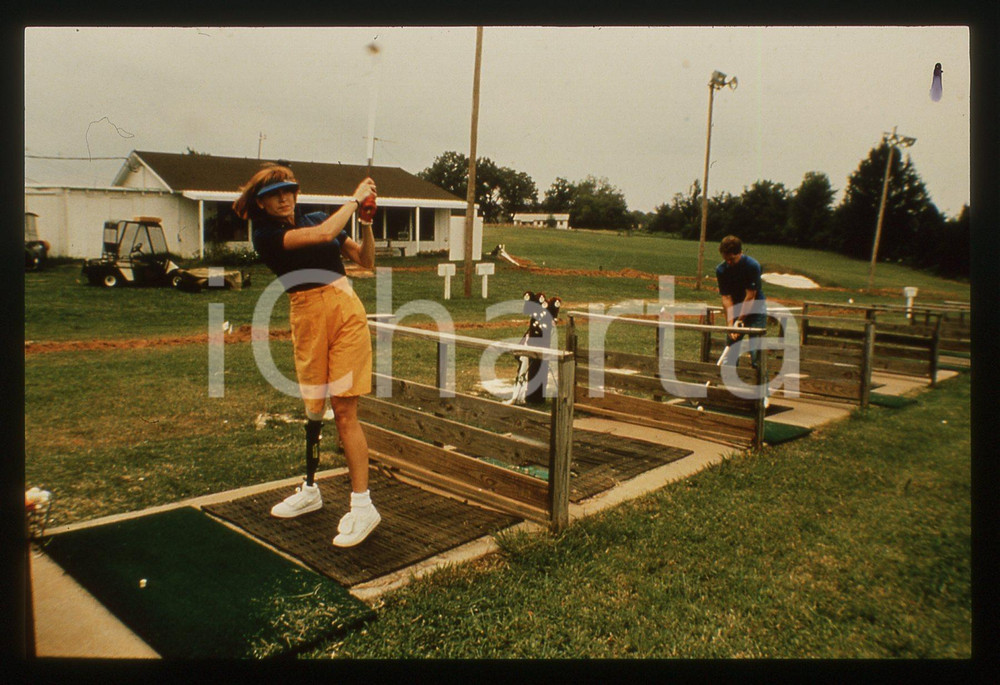 35mm vintage slide* 1985 ca COSTUME - Ivy GUNTER gioca a golf - Ritratto (3)
