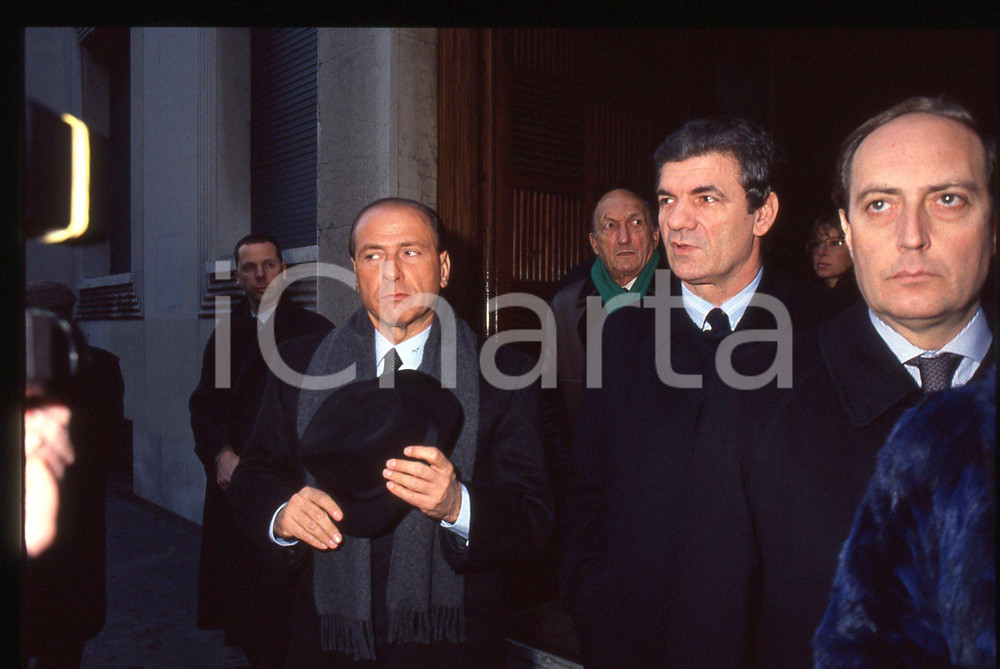 35mm vintage slide* 1990 ca POLITICA Silvio BERLUSCONI e Renato DELLA VALLE