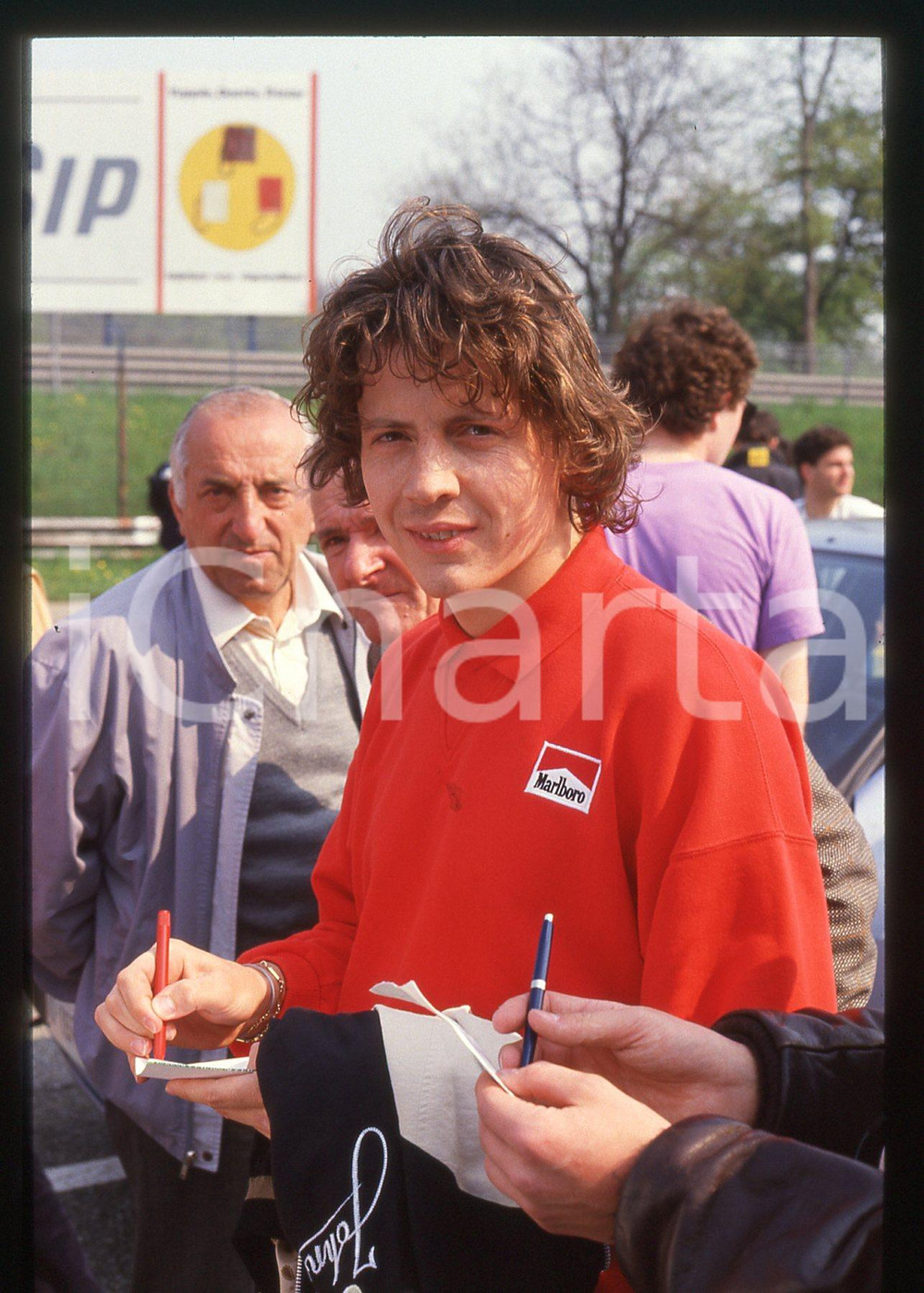 35mm vintage slide* 1988 GP MONZA - Stefano MODENA Scuderia EUROBRUN Ritratto