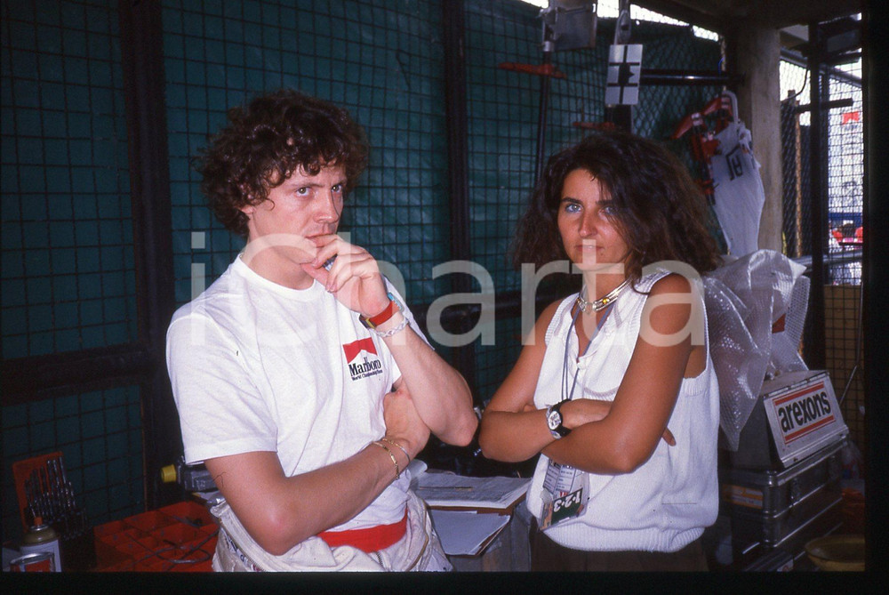 35mm vintage slide* 1988 GP MONZA - Stefano MODENA Scuderia EUROBRUN Ritratto 2