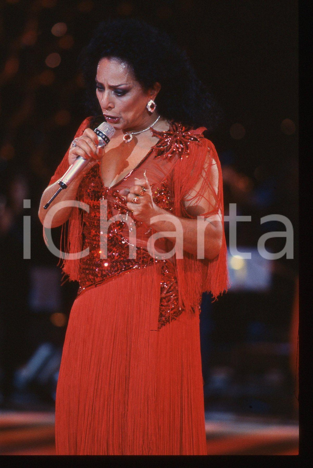 35mm vintage slide* 1988 CANALE 5 Lola FLORES canta al RAFFAELLA CARRÀ SHOW (9)