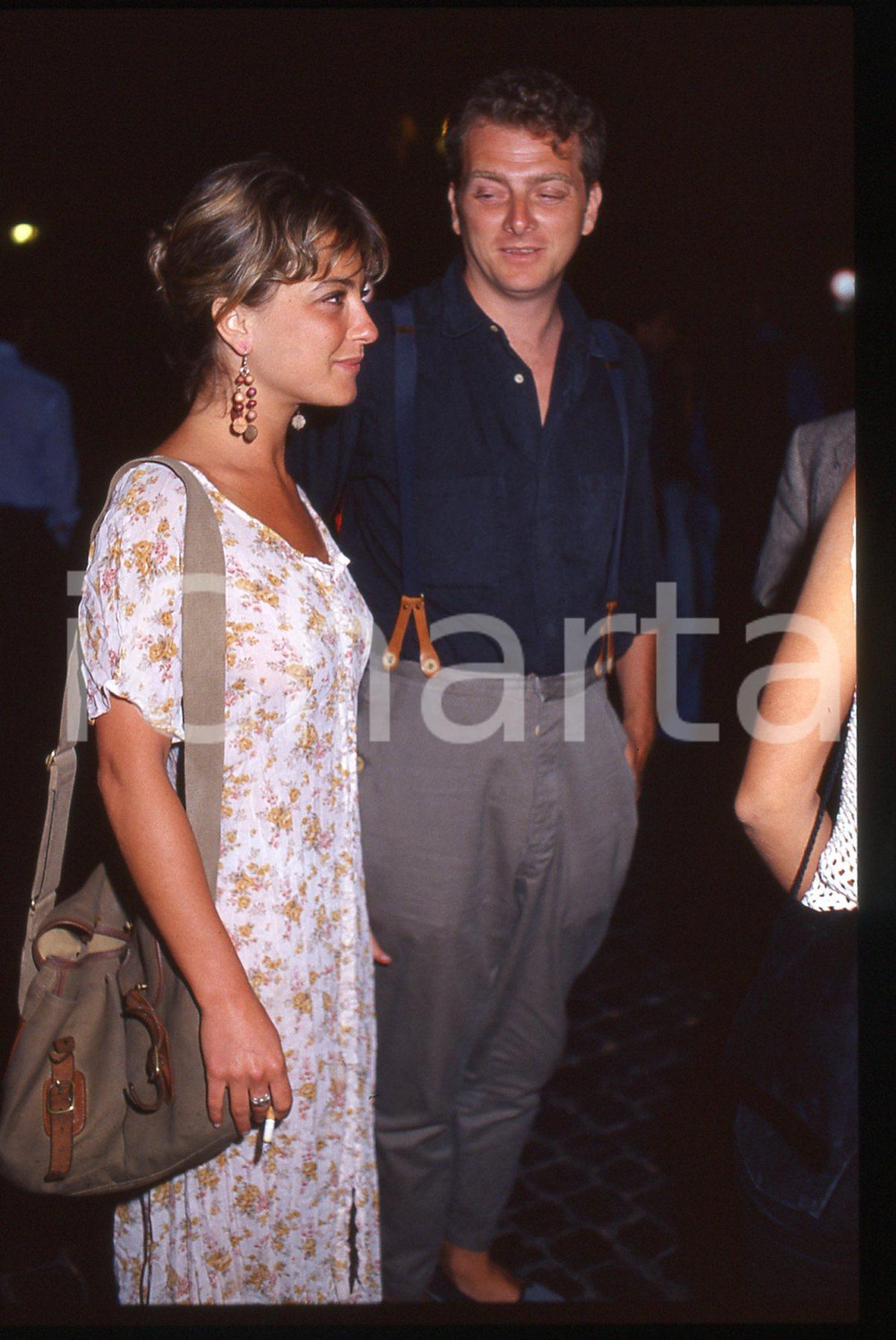 35mm vintage slide* 1990 ca ROMA - Alexandra LA CAPRIA e Guidalberto TORLONIA