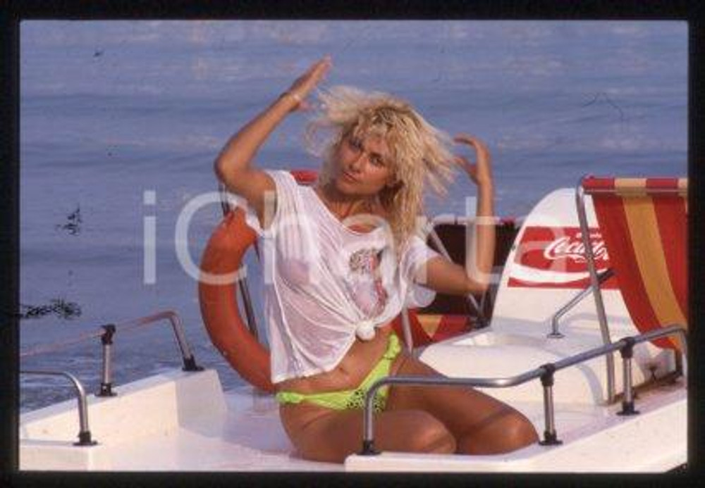 35mm vintage slide* 1985 ca ITALIA Rossella GARDINI in costume da bagno (31)