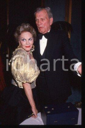 35mm vintage slide* 1981 ca CANNES Joseph COTTEN and wife Patricia MEDINA (42)