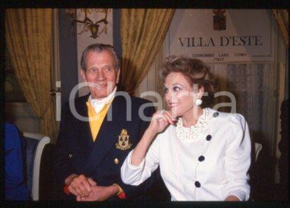 35mm vintage slide* 1986 ca VILLA d'ESTE Joseph COTTEN and Patricia MEDINA (49)