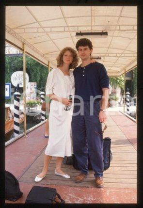 35mm vintage slide* 1990 ca VENICE actress Sophie WARD & husband Paul HOBSON (5)