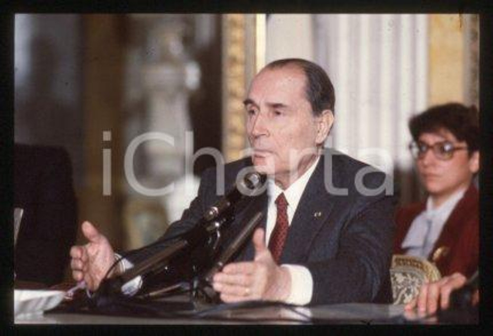 35mm vintage slide* 1990 ca POLITICS President of France François MITTERRAND (8)