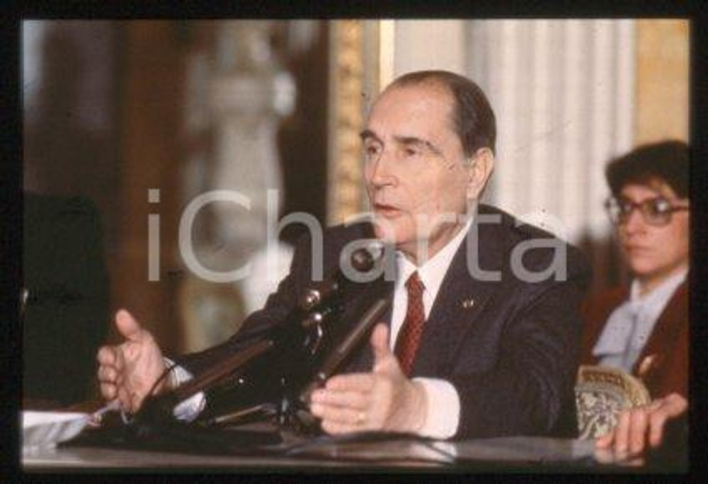 35mm vintage slide* 1990ca POLITICS President of France François MITTERRAND (14)