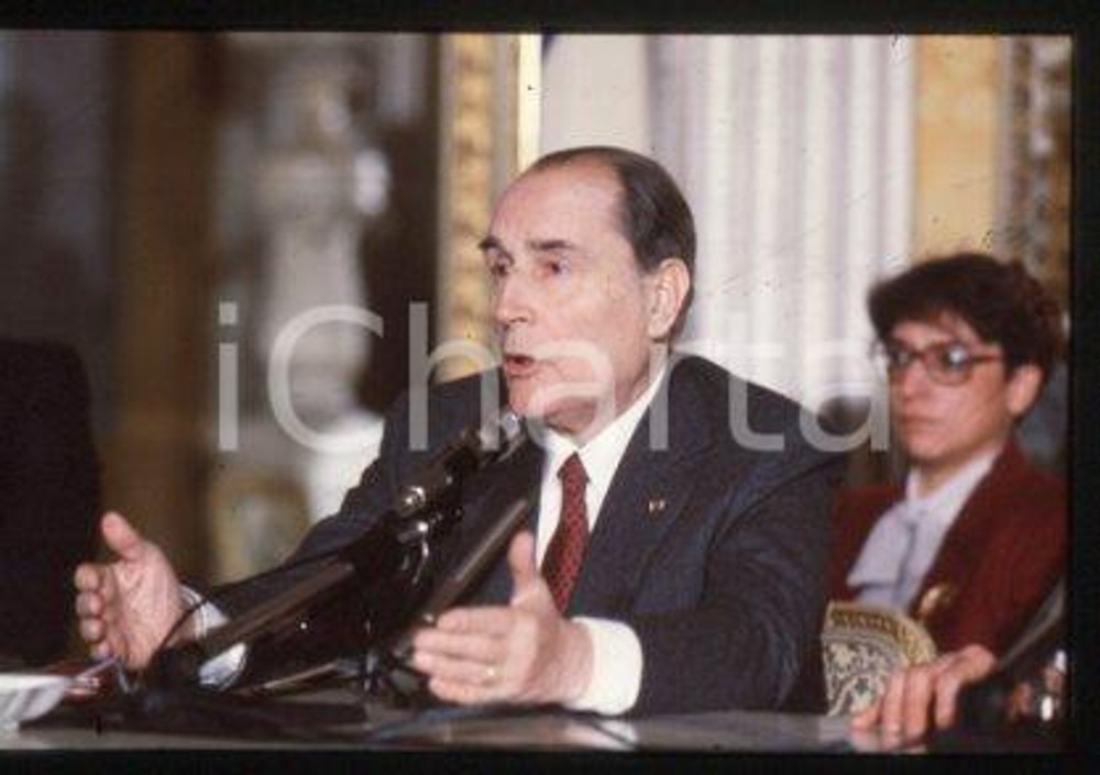 35mm vintage slide* 1990ca POLITICS President of France François MITTERRAND (21)