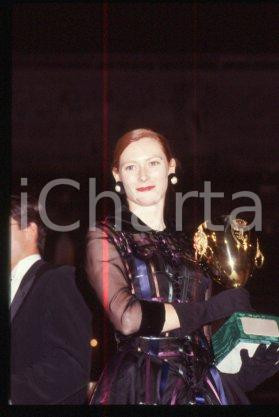35mm vintage slide* 1991 VENICE actress Tilda SWINTON with the Volpi Cup (68)