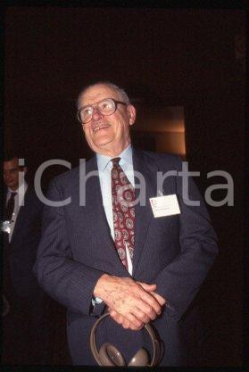 35mm vintage slide* 1990 ca MILAN Nobel Prize winner James M. BUCHANAN (1)