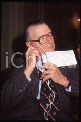 35mm vintage slide* 1990 ca MILAN Nobel Prize winner James M. BUCHANAN (9)