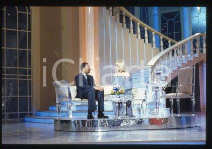 35mm vintage slide* 1990 ca ITALY Prince Idris AL-SENUSSI & Raffaella CARRA (1)