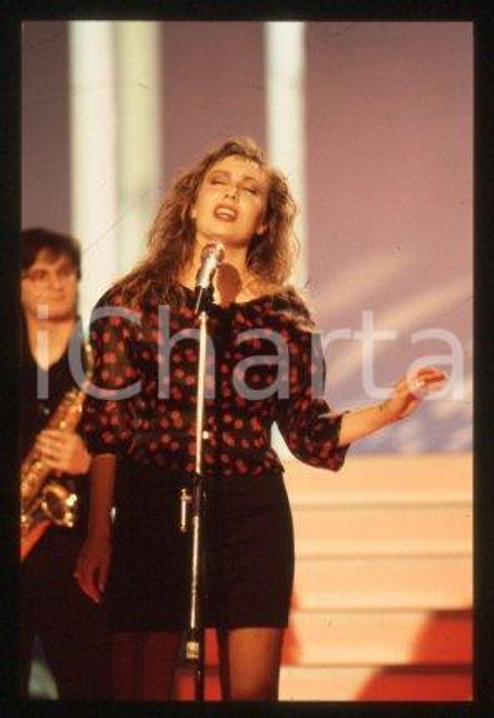 35mm vintage slide* 1986 ca ITALY Portrait of a singer Anna BUSSOTTI (16)