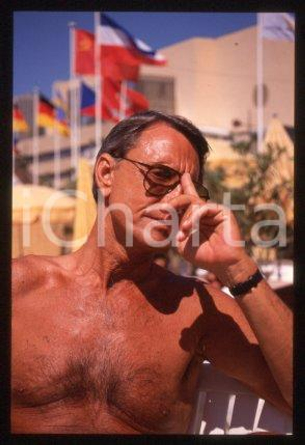35mm vintage slide* 1989 ca CANNES an American actor Roy SCHEIDER (33)