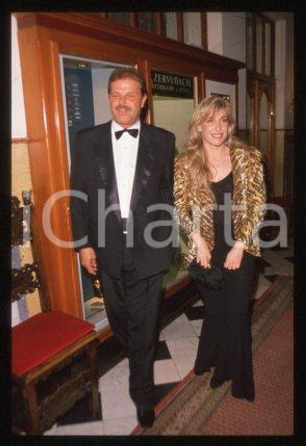 35mm vintage slide* 1990 CHARITY BALL Egon VON FURSTENBERG & Marta MARZOTTO (6)