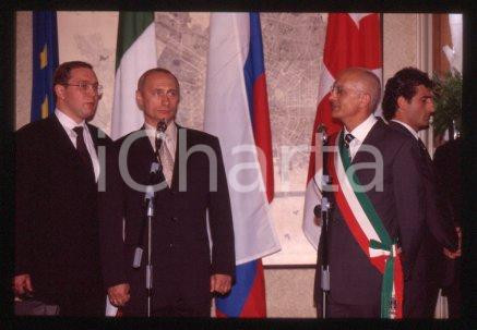 35mm vintage slide* 2000 MILAN President Vladimir PUTIN & Gabriele ALBERTINI 43
