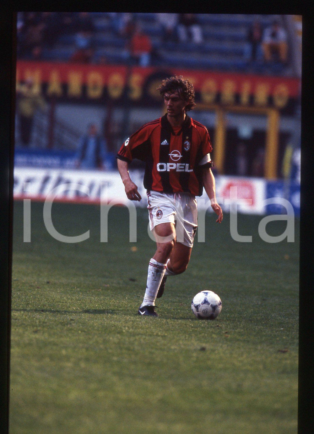 Fotografia d epoca originale 35mm vintage slide 1999 SERIE A MILAN PARMA 21 Paolo MALDINI  Gara 3 1