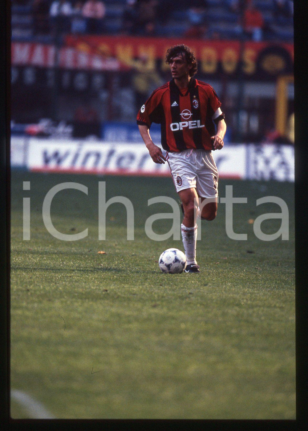 Fotografia d epoca originale 35mm vintage slide 1999 SERIE A MILAN PARMA 21 Paolo MALDINI  Gara 4 1