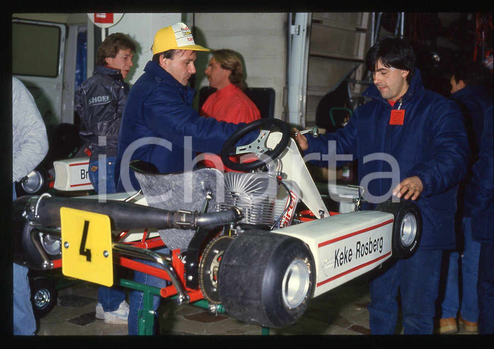 35mm vintage slide* 1988 AIRC Gara beneficenza - Keke ROSBERG pilota go-kart 