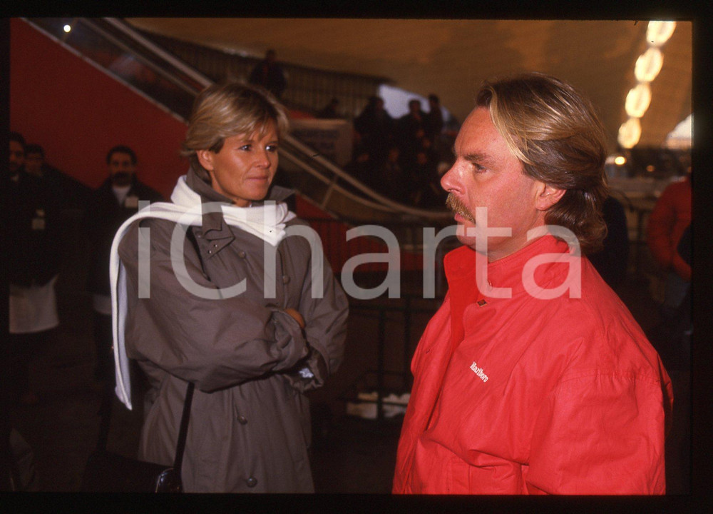 35mm vintage slide* 1988 AIRC Gara beneficenza Keke ROSBERG con la moglie Sina 5
